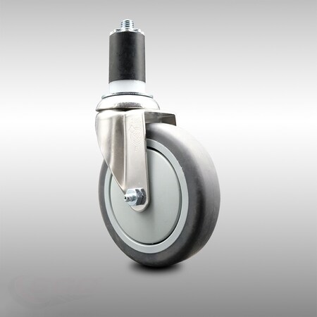 Service Caster 5 Inch 316SS Thermoplastic Rubber Wheel Swivel 1-1/2 Inch Expanding Stem Caster SCC-SS316EX20S514-TPRB-112